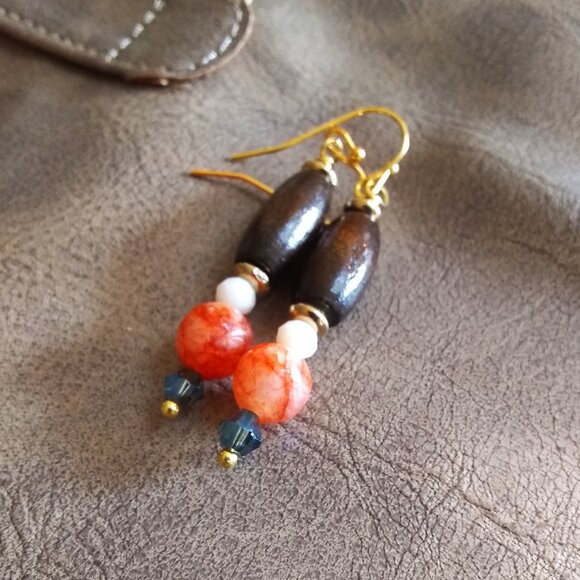 Handmade: Fall Stack Earrings! Beaded! Mixed Media ~ Each Pair is different! - Picture 1 of 6